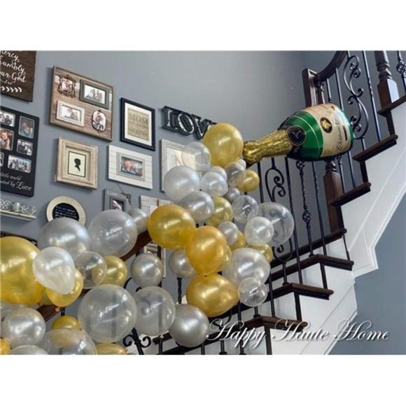 88PCS Champagne Bottle Balloon Garland Arch Kit,Happy New Year Years Decorations - Picture 6 of 6